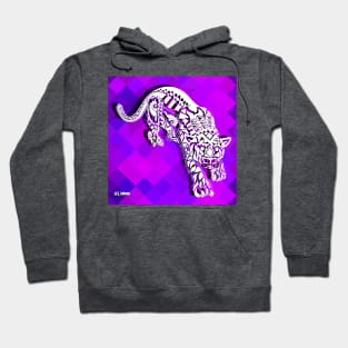 deep purple floral tiger ecopop Hoodie